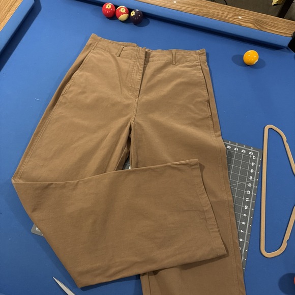 American Tall Khaki Chino Pants Women's 18 Brown Wide-Leg Cotton Stretch - Picture 7 of 10